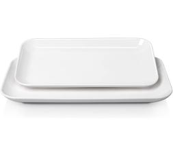 2 Travessa Bandeja Retangular Melamina 22x14cm Kit Buffet