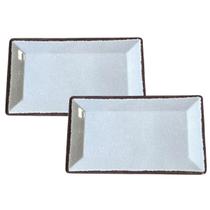 2 Travessa Prato Retangular Melamina Para Servir 35x20cm