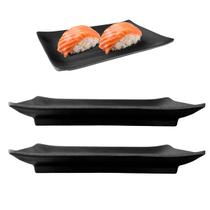 2 Travessa Retangular Prato Sushi Oriental Melamina 17,5x11