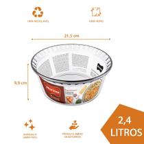 2 Travessa Suflê 2,4ml Forma de Vidro Temperado Marinex