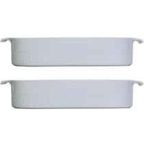 2 Travessas de Porcelana Germer Branca 2,5L 30x21cm Assar e Servir Retangular
