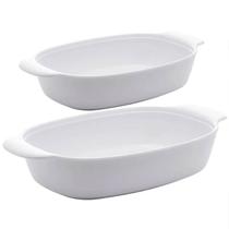 2 Travessas Melamina Branca P e M com Alças Laterais para Servir Arroz Saladas Lyor 2 Travessas Melamina Branca P e M com Alças Laterais para Servir Arroz Saladas Lyor