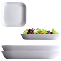 2 Travessas Quadrada Saladeira Pote Cumbuca em Melamina 20cm