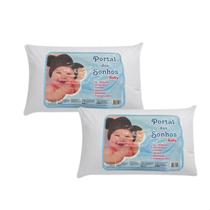 2 Travesseiros De Berço Infantil 30x45 Antialérgico Branco