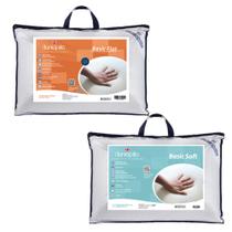 2 Travesseiros Dunlopillo - Basic Flat e Basic Soft