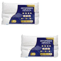 2 Travesseiros Modelo Cervical - Fibras Sintéticas 2 Travesseiros Modelo Cervical - Fibras Sintéticas