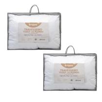 2 Travesseiros Toque de Plumas Diamond Dobby 50x70cm 100% Conforto e Qualidade