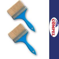 2 trinchas 5 polegadas cerda branca cabo azul compel