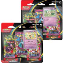 2 Triple Pack Pokémon Fogo Fantasmagórico Cottonee Whimsicott Cards Cartas Boosters 7896192356758