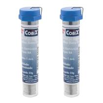 2 Tubos Fio Estanho P/ Solda C/ Fluxo Ra 22g 1,00mm Cobix