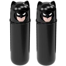 2 Tubos Giratório Infantil Batman Pasta Escova Itens Higiene