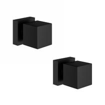 2 Un Acabamento Quadrado Em Metal P Registro Banheiro Preto