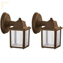 2 Un Arandela Externa Vintage Retro Colonial Marrom alz18