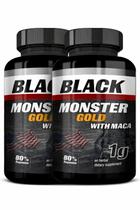 2 un Black Monster Gold 120 Caps Natu Ervas Sabor Without Flavor
