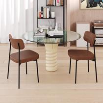 2 Un. Cadeira Fixa Estofada Mynna material sintético