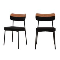 2 Un. Cadeira Fixa Estofada Mynna Tecido Meclado 2 Un. Cadeira Fixa Estofada Mynna Tecido Meclado