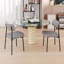 2 Un. Cadeira Fixa Estofada Mynna Tecido