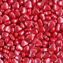 2 Un Confeito comestível Sugar Beads Coração Vermelho