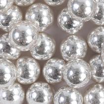 2 Un Confeito comestível Sugar Beads Prata Pérola 10mm 100g 2 Un Confeito comestível Sugar Beads Prata Pérola 10mm 100g