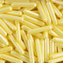 2 Un Confeito comestível Sugar Rods Amarelo Perolizado 20mm