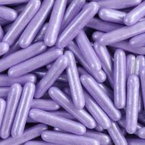 2 Un Confeito comestível Sugar Rods Roxo Perolizado 20mm