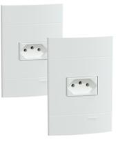2 un Conjunto de Tomada Branco Fosco 10A 250V SCHNEIDER