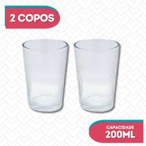2 Un Copos Arizona Baixo Transparente 200ML Vidro Resistente 2 Un Copos Arizona Baixo Transparente 200ML Vidro Resistente