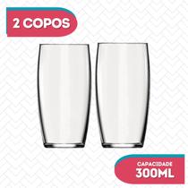 2 UN Copos Oca Vidro Transparente Redondo 300ml Durável Nadir 2 UN Copos Oca Vidro Transparente Redondo 300ml Durável Nadir
