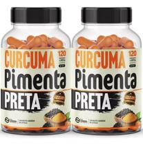 2 un Cúr cuma Pimenta Preta 120 Cápsulas 500mg Premium