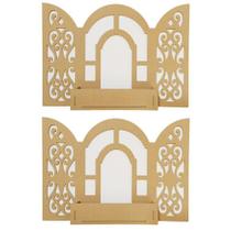 2 Un Janela Com Floreira Provençal Decoração Mdf