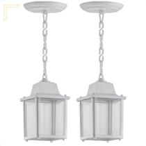 2 Un Luminaria Pendente Externo Colonial Injetado Branco Alz16 2 Un Luminaria Pendente Externo Colonial Injetado Branco Alz16