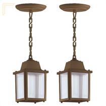 2 Un Luminaria Pendente Externo Colonial Plastico Marrom Alz15 2 Un Luminaria Pendente Externo Colonial Plastico Marrom Alz15