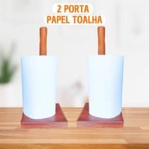 2 UND Porta Rolo Papel Toalha Madeira Suporte Vertical 2 UND Porta Rolo Papel Toalha Madeira Suporte Vertical
