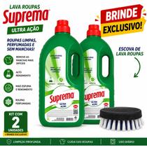 2 Uni Lava Roupas Sabão Liquido 3L Suprema Ultra Ação Limpeza Profunda Remove Manchas Difíceis Com Brinde Exclusivo