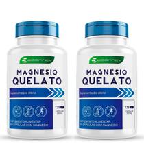 2 Uni Magnesio Quelato 500mg Puro 100% Absorção 240 Cáps Materia Prima Importada - Ecomev