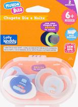 2 Unid Chupeta Mundo Bita Dia&Noite c/ uma chupeta que brilha no escuro 0-6 meses (c/ porta chupeta)