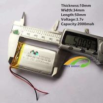 (2 Unidades) Bateria 3,7v 2000 Mah 10mm Espessura(grossa)