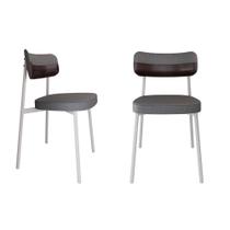 2 Unidades Cadeira Alloa fixa C/4 Pés 50 X 44,7 X 83,8 cm Pés Brancos
