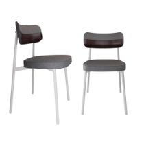 2 Unidades Cadeira Alloa fixa C/4 Pés 50 X 44,7 X 83,8 cm Pés Brancos