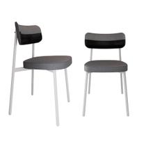 2 Unidades Cadeira Alloa fixa C/4 Pés 50 X 44,7 X 83,8 cm Pés Brancos