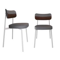 2 Unidades Cadeira Alloa fixa C/4 Pés 50 X 44,7 X 83,8 cm Pés Brancos