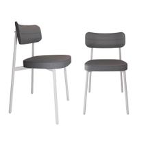 2 Unidades Cadeira Alloa fixa C/4 Pés 50 X 44,7 X 83,8 cm Pés Brancos