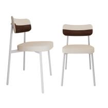2 Unidades Cadeira Alloa fixa C/4 Pés 50 X 44,7 X 83,8 cm Pés Brancos