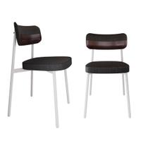 2 Unidades Cadeira Alloa fixa C/4 Pés 50 X 44,7 X 83,8 cm Pés Brancos