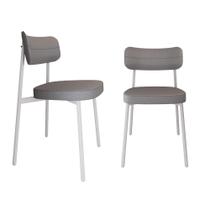 2 Unidades Cadeira Alloa fixa C/4 Pés 50 X 44,7 X 83,8 cm Pés Brancos