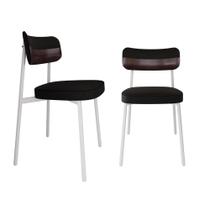 2 Unidades Cadeira Alloa fixa C/4 Pés 50 X 44,7 X 83,8 cm Pés Brancos