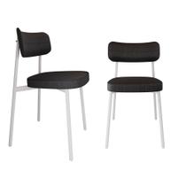 2 Unidades Cadeira Alloa fixa C/4 Pés 50 X 44,7 X 83,8 cm Pés Brancos