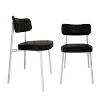 2 Unidades Cadeira Alloa fixa C/4 Pés 50 X 44,7 X 83,8 cm Pés Brancos