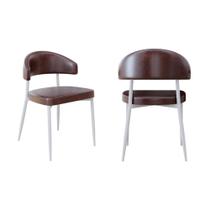 2 Unidades Cadeira Bless Fixa C/4 Pés 55 X 52,5 X 77,5 cm Pés Brancos