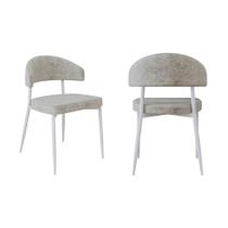 2 Unidades Cadeira Bless Fixa C/4 Pés 55 X 52,5 X 77,5 cm Pés Brancos